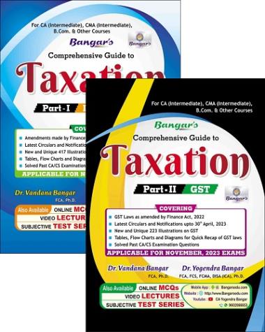 Combo Comprehensive Guide Taxation (Income Tax and GST) Set of 2 Volume - Nov 23